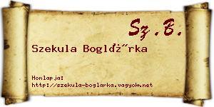 Szekula Boglárka névjegykártya
